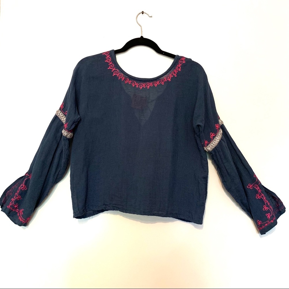 Free People Boho Tunic Sheer Blouse - Picture 2 of 8